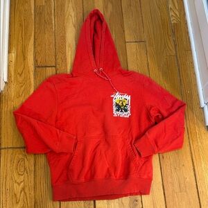 Stussy Graphic Red Hoodie Sweater